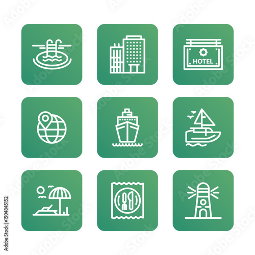 Travel icon black. Vocation icon set. Vector icon illustration