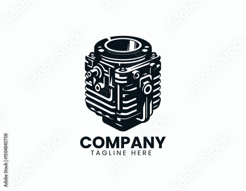 Robust Detailed Motorcycle Carburetor Component Illustration Vector Logo Design