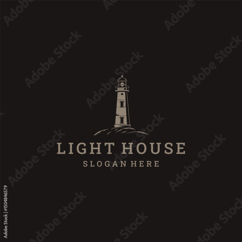 Light house logo vector icon illustration