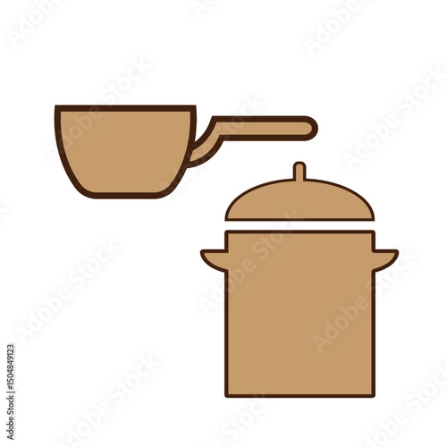 kitchen utensil icon pan for boiling and steaming