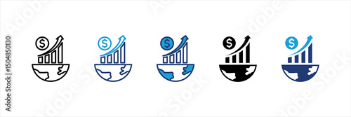Economic Growth Multi Style Icon Set
