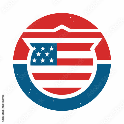 USA flag grunge-style icon in vector format, ideal for retro projects, protest art, or social media visuals.