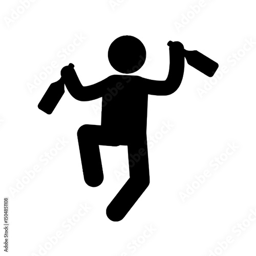 Wasted Alone – Minimalist Drunkenness Illustration