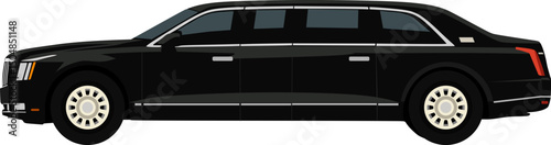 Black president limousine vector illustration