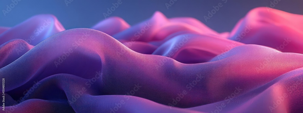 Fototapeta premium Flowing purple waves, abstract texture, vibrant colors, dynamic form.