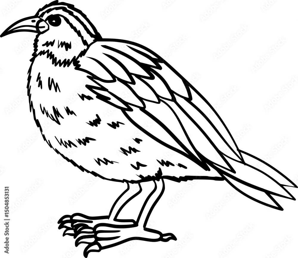 Obraz premium Bananaquit bird Outline Line Art Vector Illustration