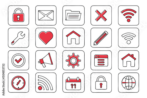 Website Icon Set – Versatile Vector Icons for Computer, Web & Mobile Applications