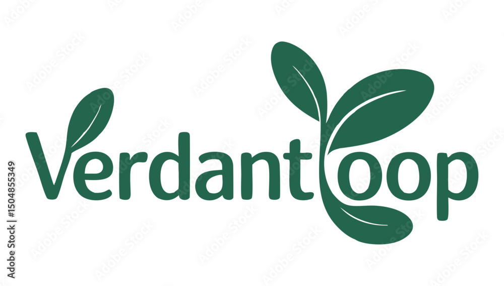 Fototapeta premium Verdantloop Logo - Circular Leaf Design