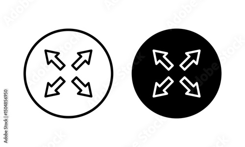 Fullscreen Icon vector illustration. Expand to full screen sign and symbol. Arrows symbol