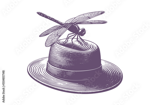 Dragonfly Detailed Hand Drawn Natural Illustration Vector Isolated by AZ for Books, Arts, Design and Decoration Graphic Asset