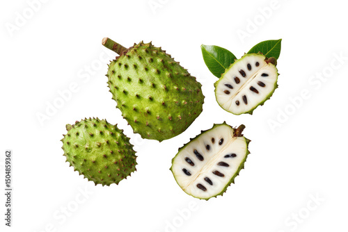 Minimal lit soursop motif on transparent background provides subtle tropical accent to compostable straw wrappers