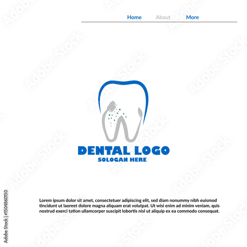 Dental Clinic logo template, Dental Care logo designs vector, Health Dent Logo design vector template linear style dental care logo vector illustration Simple line graphic den