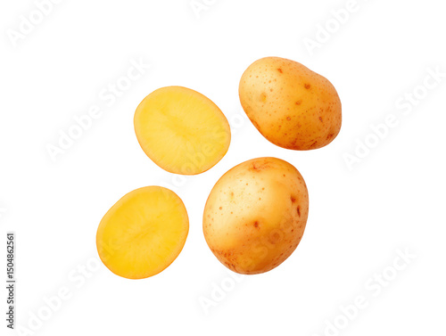 Whole purple potato isolated on transparent background introduces vibrant antioxidant theme to rainbow-produce campaigns
