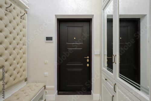 Entrance door inside an apartment interior