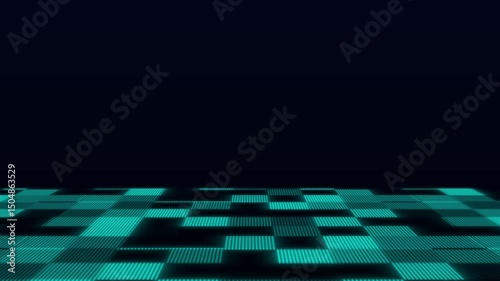 Abstract Digital Cyberspace Matrix Technology Decoder With Moving Wave