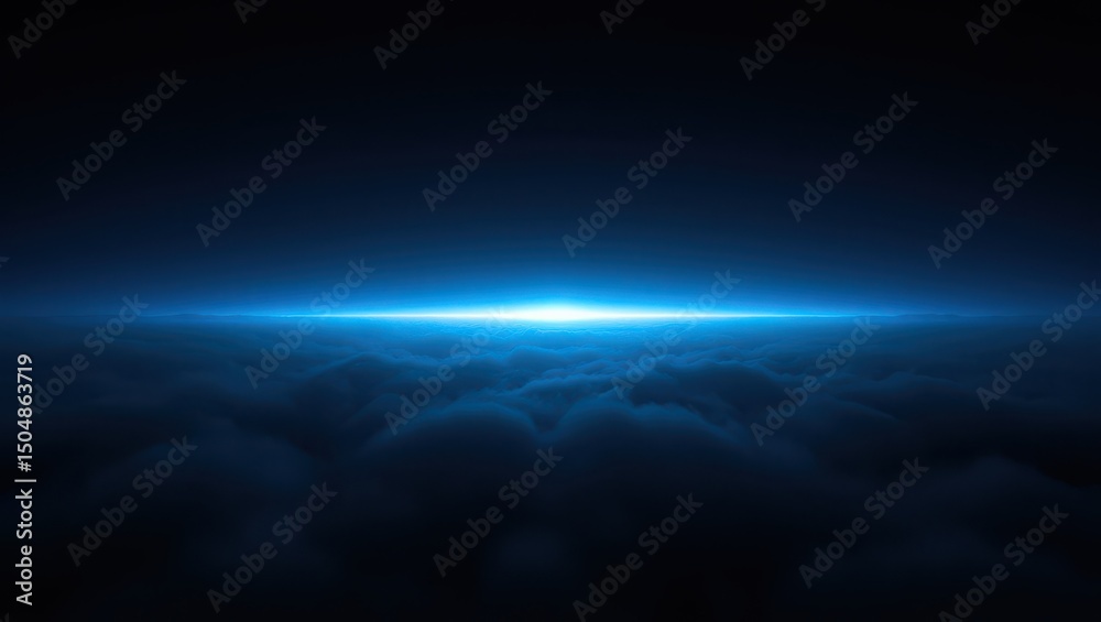 Fototapeta premium Vast expanse of clouds illuminated by a distant light source