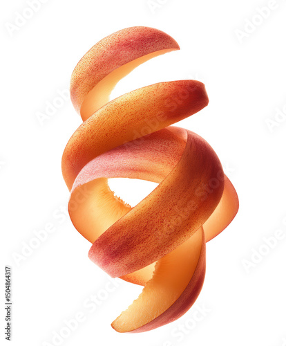 Macro dark-peach spiral pulp isolated on transparent background great for gourmet gelato menu graphics