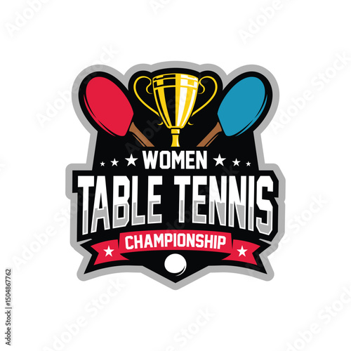 Table Tennis Tournament Logo Design Vector