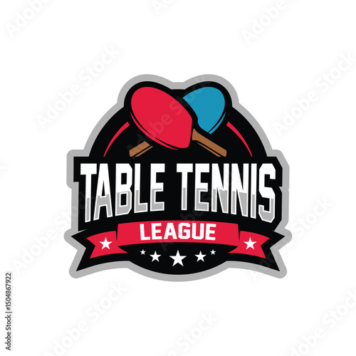 Table Tennis Tournament Logo Design Vector