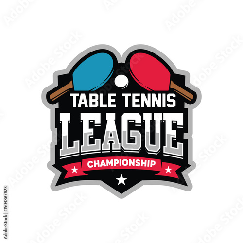 Table Tennis Tournament Logo Design Vector