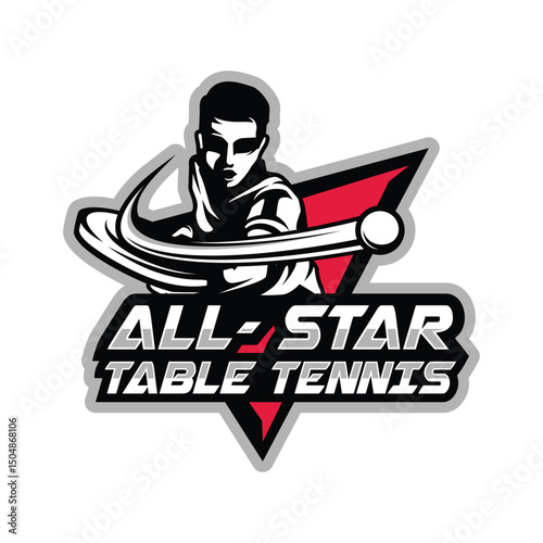 Table Tennis Tournament Logo Design Vector