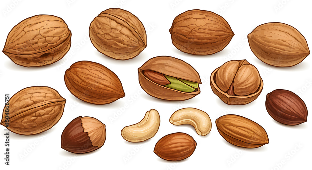 Various Nuts Illustration Various Nuts Illustration