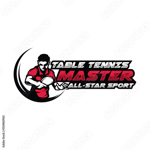 Table Tennis Championship Logo Design Vector