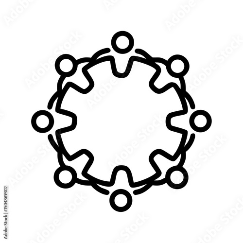 Circle of people holding hands in unity, symbolizing teamwork and community