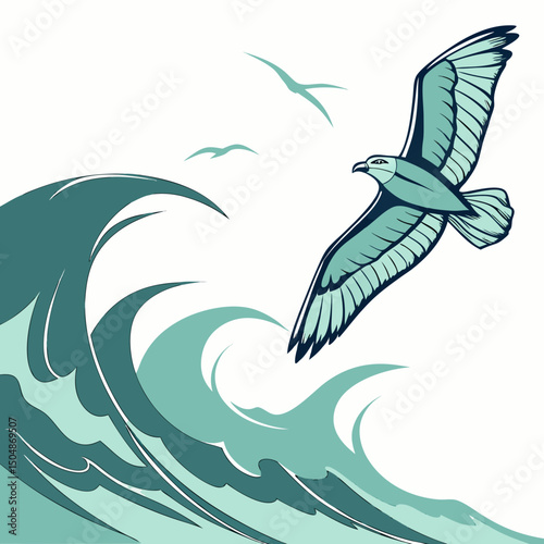 Ocean Waves – Abstract Aqua Paint Flow