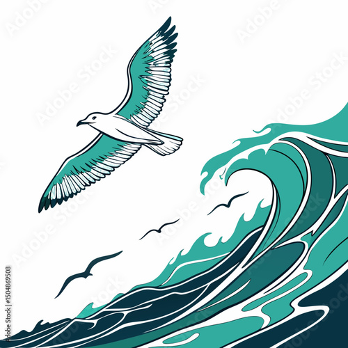 Ocean Waves – Abstract Aqua Paint Flow