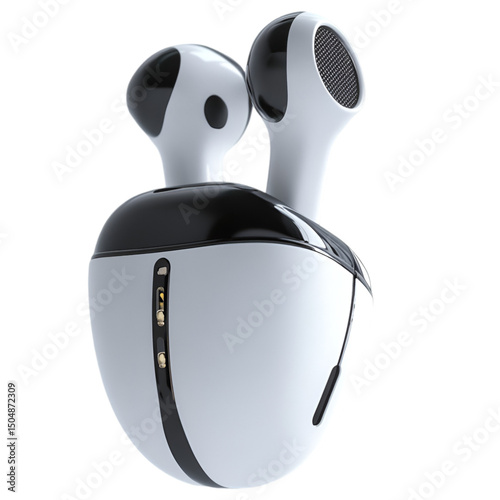Wireless Bluetooth Earbuds On White Background