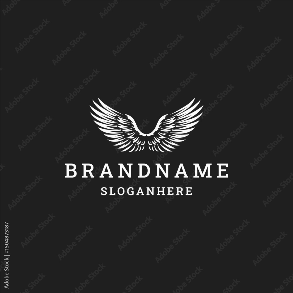 Fototapeta premium Wings logo vector icon illustration style