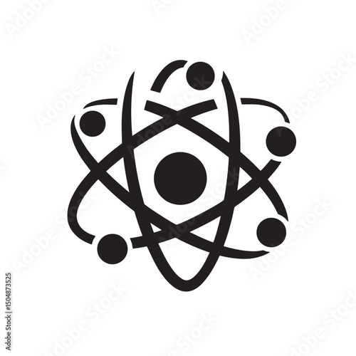 Atomic structure silhouette depicting science and education concepts
