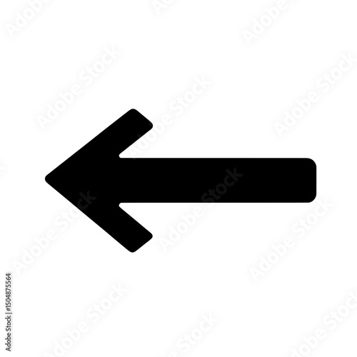 Bold left arrow icon vector for back navigation and interface directional indicators