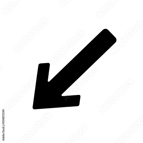 Diagonal arrow pointing top-right to bottom-left for directional navigation and UI purposes