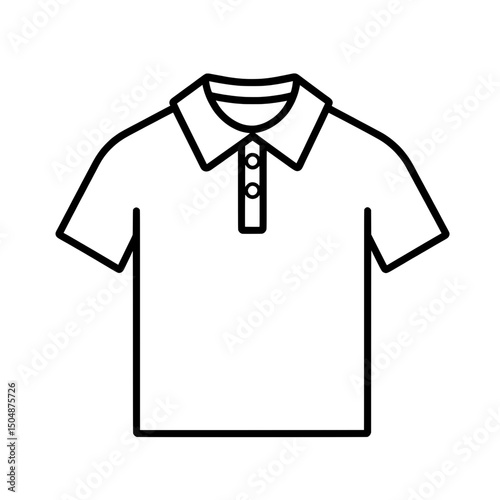 Outline vector illustration of men’s polo shirt for fashion design and apparel mockups