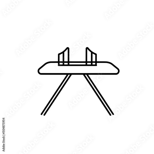 Vector illustration of a folding ironing board for laundry room and household design
