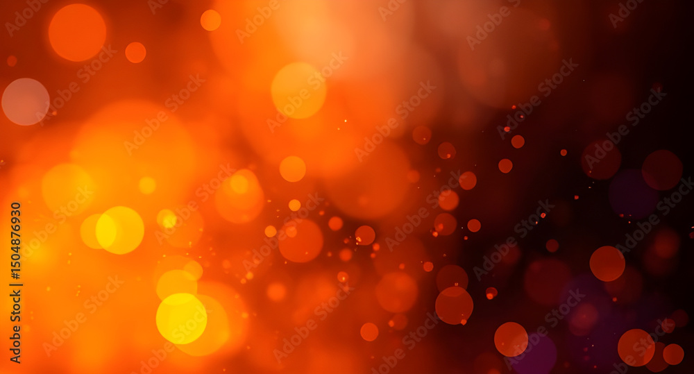 Fototapeta premium Abstract Fiery Lights Sparkle and Dance Across a Dark Background