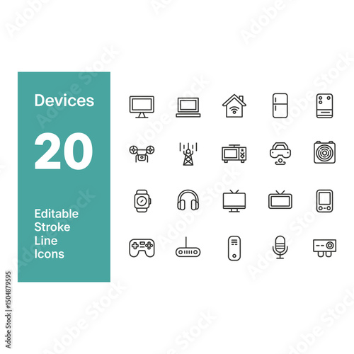 Connectivity Unveiled A set of twenty modern electronic devices showcasing technology integration in