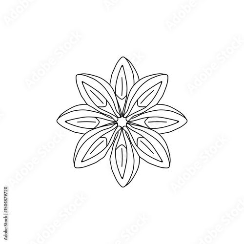 Star Anise icon in outline vector style. Eid Kitchen Spices editable graphic element for education and business. Bunga Lawang.