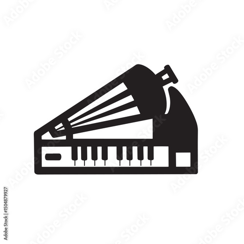 Elegant silhouette illustration of a grand piano depicting music and artistic expression
