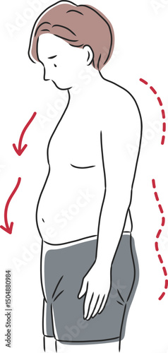 肥満男性のイラスト素材