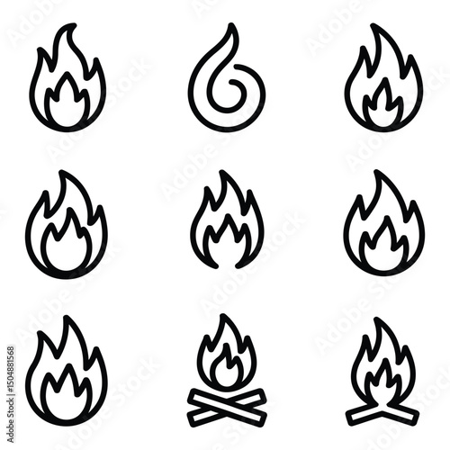 Igniting ideas with stylized flames a symbol of passion and innovation shown in clean modern line