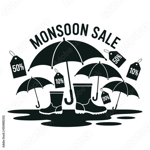 Monsoon Sale Stay dry and save big on rainy day essentials like umbrellas and boots shown in black