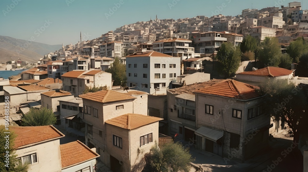 Obraz premium Potrait of the city in Turkey AI Generated Image