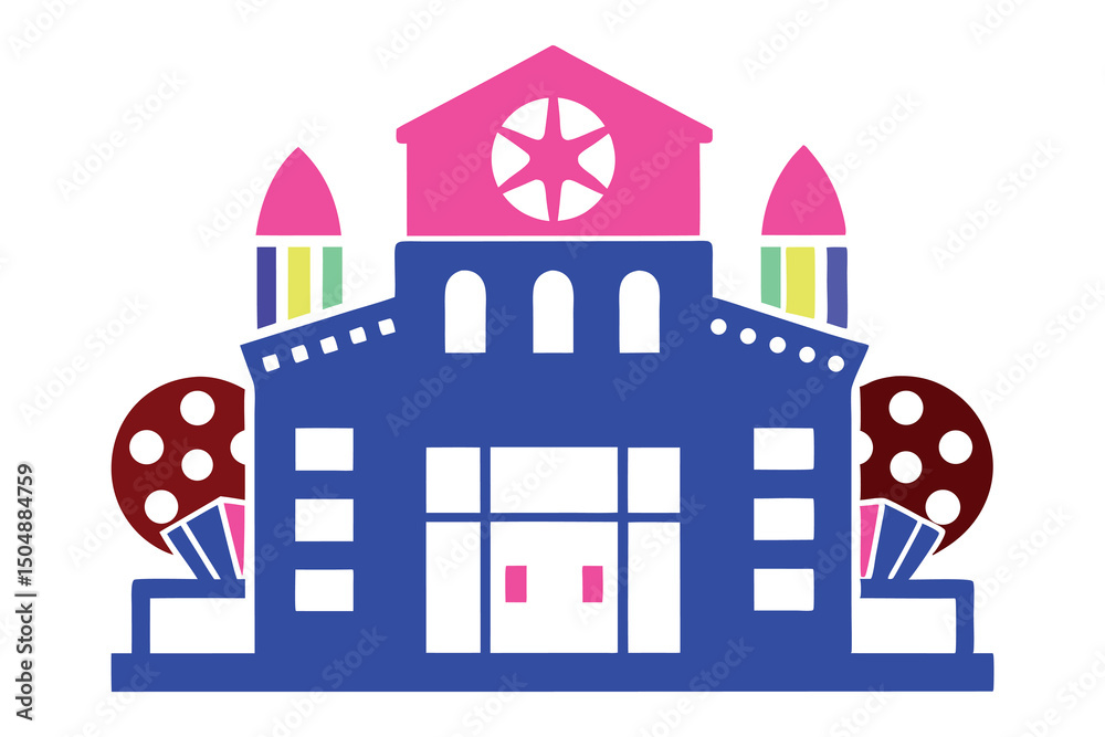 Fototapeta premium house with a roof HD on white background Stock