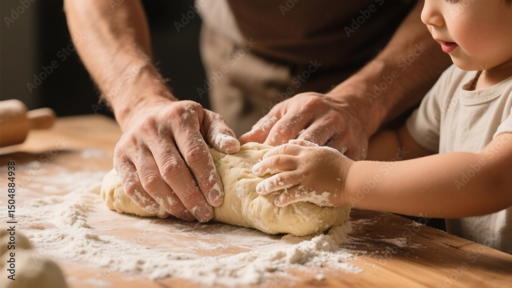 Fototapeta premium Father and Child Baking
