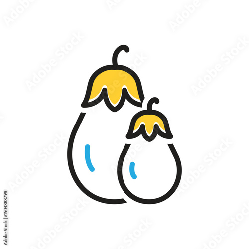 Multi color icon for eggplant