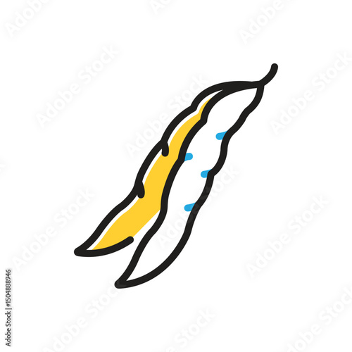 Multi color icon for green bean