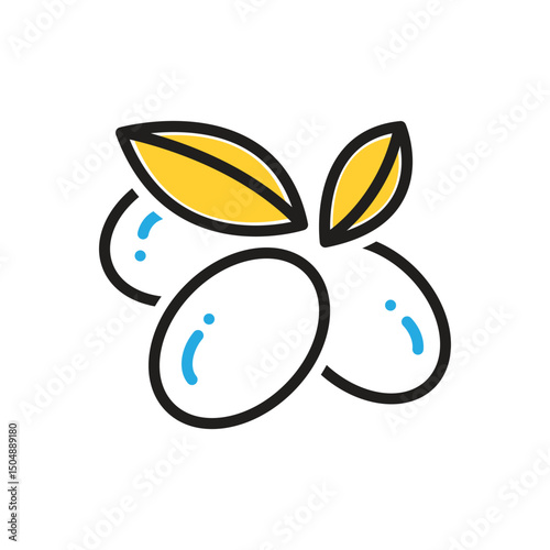 Multi color icon for olives